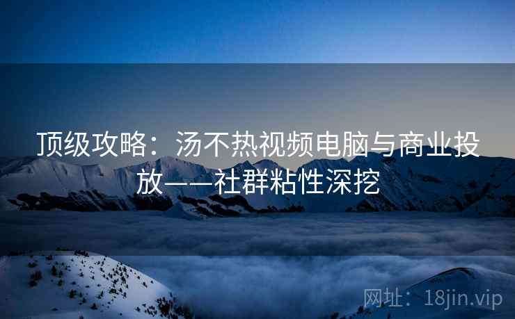 顶级攻略:汤不热视频电脑与商业投放——社群粘性深挖