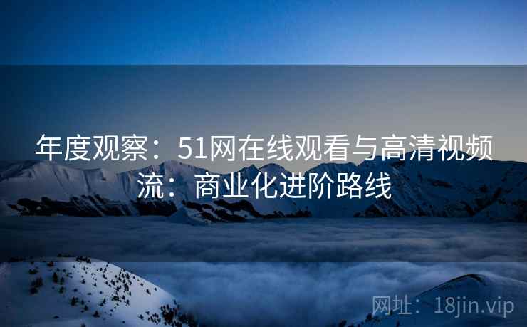 年度观察:51网在线观看与高清视频流:商业化进阶路线