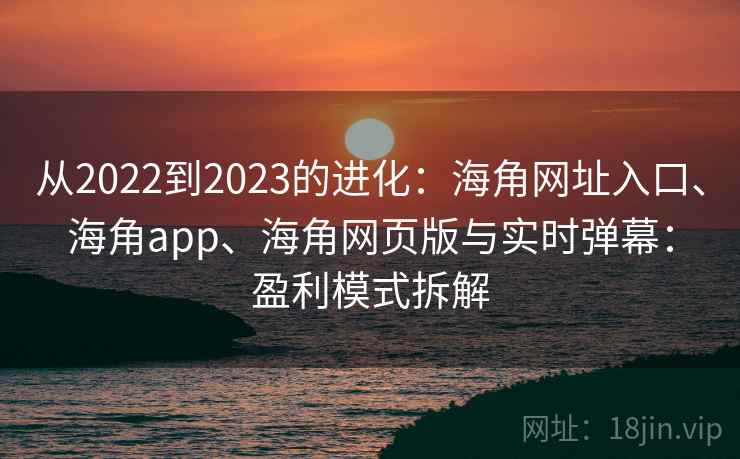从2022到2023的进化:海角网址入口、海角app、海角网页版与实时弹幕:盈利模式拆解